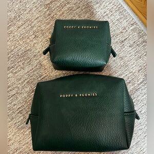 Poppy & Peonies Heritage Green Leather cosmetic duo